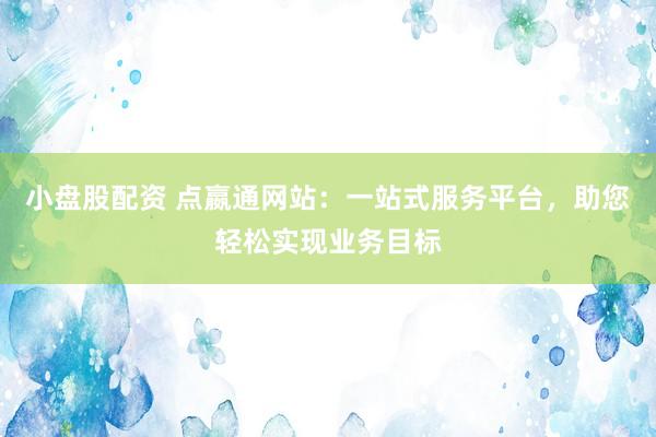 小盘股配资 点嬴通网站：一站式服务平台，助您轻松实现业务目标