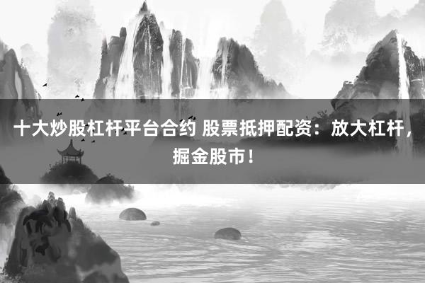 十大炒股杠杆平台合约 股票抵押配资：放大杠杆，掘金股市！