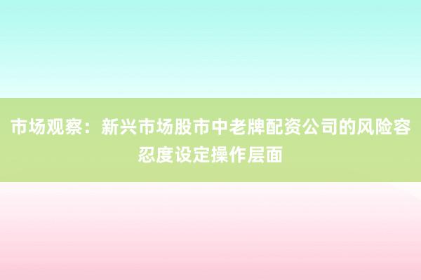 市场观察：新兴市场股市中老牌配资公司的风险容忍度设定操作层面