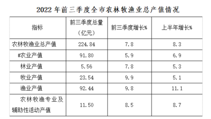 2022年三季度全市经济运行情况分析